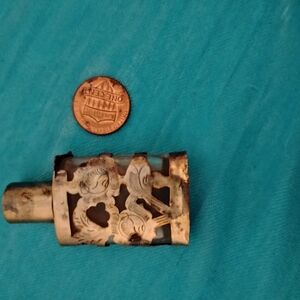 Vintage Silver Perfume Bottle with Intricate Design